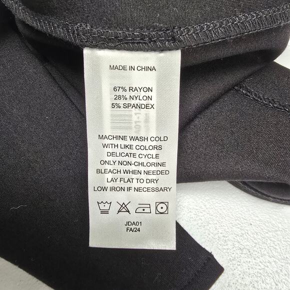 Quince Skirt Small Stretch Ponte Knit Pencil Black Knee Length Business NWT - Picture 7 of 8